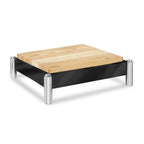 Thumbnail image #1 for Eastern Tabletop 3390MB Unheated Carving Station Riser with Butcher Block Board, Stainless Steel Base, Matte Black