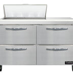 Thumbnail image #2 for Continental Refrigerator SW48N8-D 48-Inch Two-Section Sandwich Prep Table, 4 Drawers, 8-Pan Top, Stainless Steel