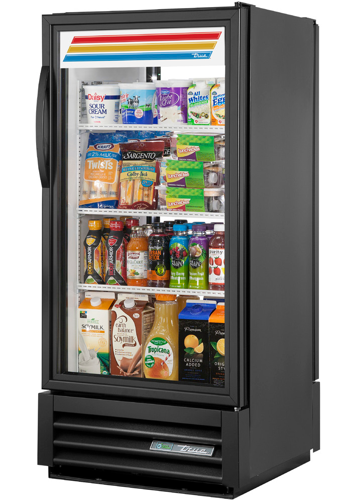 Product image #5 for True Pass-Thru Glass Door Merchandiser Refrigerator, 1 Section, Black, Low-E Glass Doors, 115V