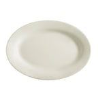 Thumbnail image #1 for CAC China Rec REC-12 Ceramic Oval Platter, 10-3/8" x 7-1/8" x 1-1/4", Rolled Edge, American White Case of 2 Dozen