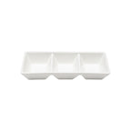 Thumbnail image #1 for Kadra Kitchenware Vikko Lightning VL-SR3 Rectangular China Divided Dish, 3 Sections, 7 x 2.5 in Case of 12