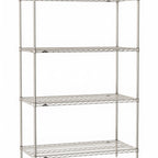 Thumbnail image #1 for Metro Super Erecta SE-2442S-74-S4 Stationary Starter Wire Shelving Unit, 42"W x 24"D x 74"H, 800 lb. capacity per shelf, 2000 lb. capacity per unit