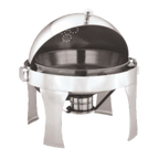 Thumbnail image #1 for Alegacy Foodservice Products Savoir AL550A Round Roll-Top Chafing Dish, 15 in Diameter, 18/10 Stainless Steel, Canned Heat