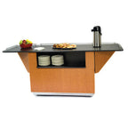 Thumbnail image #1 for Lakeside Manufacturing 6850 Mobile Breakout Dining Station, 87-1/4"W x 32-1/2"D x 38"H, Laminate Top, Drop-Leaf Sides, Adjustable Shelf