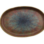Thumbnail image #1 for G.E.T. cheforward 21142-CAI Oval Melamine Plate, 12", Clay Azul Iris Case of 12