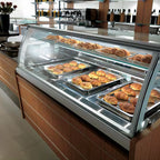 Thumbnail image #1 for Oscartek Classic II CLASSIC II CIICBM2000 Hot Food Showcase, 78-3/4", Wet Bain Marie, Curved Glass, Stainless Steel Interior