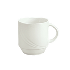 Thumbnail image #1 for Libbey Schonwald, Donna 9185628 9-1/2 oz Porcelain Stackable Coffee Mug, Donna Pattern, Continental White