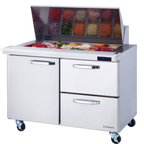 Thumbnail image #1 for Blue Air FSE LLC BLMT48-D2R-HC Two-Section Mega Top Sandwich Prep Table, 48-3/8"W, 1 Door, 2 Drawers, 18-Pan Capacity