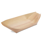 Thumbnail image #1 for JB Prince RB329 8.5 Poplar Wood Serving Boat, Bamboo, 8.5"W x 4"D x 1"H Case of 50
