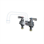 Thumbnail image #1 for NBR Equipment P1D4 4-Inch Deck-Mount Lead-Free Manual Faucet with 1/4-Turn Ceramic Valves, Integral Check Valve, Without Spout