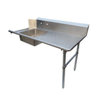Thumbnail image #2 for NBR Equipment SDT-72R-16 Soiled Dish Table, 72"W, Right-to-Left, Straight, 16-Gauge 300-Series Stainless Steel, 10" Splash