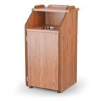 Thumbnail image #1 for JustChair Manufacturing TRCPT-11SH-GR2 Underbar Trash Receptacle, 35 Gal, Drop Chute with Tray Shelf, Plastic Laminate