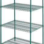 Thumbnail image #1 for ATSMFG MET MET-GS2436-4 ATS MFG Stationary Green Epoxy-Coated Wire Shelving Unit, 4-Shelf, 36"W x 24"D x 74"H