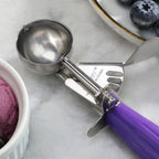 Thumbnail image #2 for New Star Foodservice Inc. 34905 Ice Cream Disher Scoop Portioner, #40 (1 oz), Stainless Steel, Purple Handle Case of 72