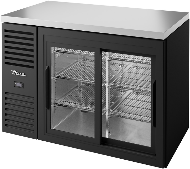 Product image #5 for True Premier Bar 48-Inch Two-Section Sliding Glass Door Back Bar Cooler with Stainless Steel Top