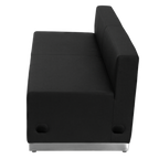 Thumbnail image #2 for Flash Furniture Hercules - Alon ZB-803-LS-BK-GG Modular Black LeatherSoft Loveseat with Stainless Steel Base