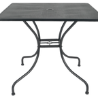 Thumbnail image #2 for JustChair Manufacturing TTG-MESH-3030-BLK Outdoor Square Mesh Steel Table, 30 x 30 in, Umbrella Hole, Black