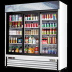 Thumbnail image #5 for Everest Refrigeration EMGR69 Three-Section 69 cu. ft. Sliding Glass Door Merchandiser Refrigerator, White, Bottom-Mounted Refrigeration