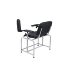 Thumbnail image #2 for Alpine Industries ADI997-01-BLK-HD Bariatric Blood Drawing Chair, Padded Polyurethane Upholstery, Black Powder-Coated Frame