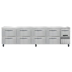 Thumbnail image #1 for Continental Refrigerator RA118N-D 118" Worktop Refrigerator with 8 Drawers, 1 Door, Stainless Steel Top, Front and Sides