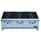 Thumbnail image #1 for Dukers Appliance Co., USA Ltd. DCHPB36 Gas Countertop Hotplate, 6 Burners, Stainless Steel, Cast Iron Grates, 36-inch