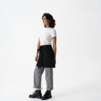 Thumbnail image #1 for Chef Works AHN11-BLK-0 Black Cotton Tactical Half Bistro Apron with Removable Waist Ties