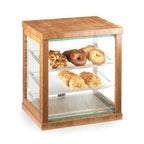 Thumbnail image #1 for Cal-Mil Bamboo 284-60 3-Tier Countertop Pastry Display Case, Clear Acrylic & , Dual Serve, 21"W