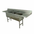 Thumbnail image #1 for Advance Tabco FC-3-3024-24RL 3-Compartment Stainless Steel Sink with Left & Right Drainboards, 30 x 24 x 14 in Bowls, 16-Gauge