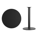 Thumbnail image #2 for Flash Furniture XU-RD-36-BLKTB-TR24B-GG Round Pedestal Cocktail Table, 36" Diameter, 43-1/8"H, Bar Height, Black Laminate Top