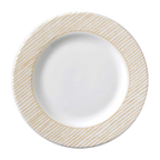 Thumbnail image #2 for Vertex China Rubicon RB-13-LSG China Platter, 11-3/4-Inch Oval, Polished Foot, Linear Sun Gold 1 Dozen