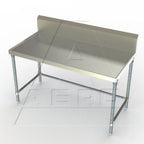 Thumbnail image #1 for AERO Manufacturing Aerospec 1TGBX-3048 304 Stainless Steel Work Table, 48"W x 30"D x 45"H, 10"H Backsplash, Galvanized Open Base