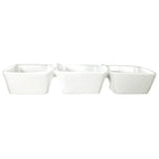 Thumbnail image #1 for International Tableware Elite EL-333 Porcelain Square Bowl Dish, 3 Compartments, 13-1/4 x 4 x 2 in.