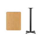 Thumbnail image #2 for Flash Furniture XU-NATTB-2430-T2222B-GG Rectangular Bar-Height Cocktail Table, Natural Laminate, Black PVC Edge, 30"W x 24"D x 43-1/8"H