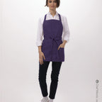 Thumbnail image #1 for Chef Works F10 -PUR-0 Unisex Purple Poly-Cotton Apron, 3 Divided Pockets, Adjustable Neck Strap, 24"L x 27.5"W