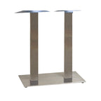 Thumbnail image #1 for Grosfillex Gamma US506009 Bar-Height Lateral Table Base, Stainless Steel, Silver, 16" x 28" Base Spread