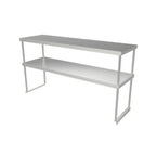 Thumbnail image #1 for ATSMFG MET MET-DOS-1860 ATS MFG Adjustable Table-Mount Double Overshelf, 60"W x 18"D x 32"H, 18/430 Stainless Steel