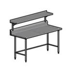 Thumbnail image #1 for Pacific Stainless WT4830S16CO Stainless Steel Work Table with Cantilever Overshelf, 48"W x 30"D, 6" Backsplash