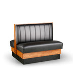 Thumbnail image #1 for JustChair Manufacturing JBD-WSS-UCH-42-GR3 Double Booth, 42"H, Wood Frame, Upholstered Vertical-Channel Back and Seat