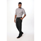 Thumbnail image #1 for Chef Works Verismo SFB02-BLK-XL Black Chef Dress Shirt, Roll-Up Long Sleeves, Cotton/Poly Blend, XL
