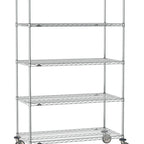 Thumbnail image #1 for Metro Super Erecta SE-3036C-80-M5 Mobile Chrome Wire Shelving Unit, 5 Shelves, 36"W x 30"D x 80"H