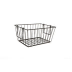 Thumbnail image #1 for G.E.T. Urban Renewal WB-315-MG Rectangular Powder-Coated Iron Serving Basket, Metal Grey, 11-1/2" x 8-1/2" x 8" H Case of 12