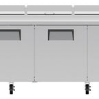 Thumbnail image #10 for True Mfg. - General Foodservice TPP-AT-119-HC 4-Section Self-Contained Refrigerated Pizza Prep Table, 4 Doors, 15-Pan Rail, 19-1/2" Cutting Board