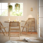 Thumbnail image #2 for Flash Furniture SK-220905-NAT-GG Natural Folding Chair with Cane Rattan Ventilated Back and Solid Wood Frame & Seat