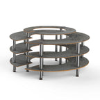 Thumbnail image #1 for Steelite International Mogogo, Modular MGCMSB01GSXF 4-Tier Round Modular Buffet Market Station, Grey Slate Laminate, 81-1/2" Dia. x 41"H
