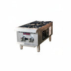 Thumbnail image #1 for MVP Group LLC IKON Cooking IHP-2-12 LP 2-Burner LP Gas Commercial Hotplate with Legs, Stainless Steel, 12"W