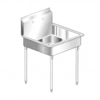 Thumbnail image #1 for AERO Manufacturing 3MP-2124-8L Freestanding 16-Gauge 300 Series Stainless Steel Mop Sink with Legs, 21" W x 24" L x 8" Deep Bowl