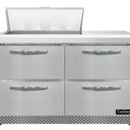 Thumbnail image #2 for Continental Refrigerator SW48N8-FB-D 48-Inch Two-Section Sandwich Prep Refrigerator, 4 Drawers, 8-Pan Top, Front-Breathing