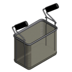 Thumbnail image #1 for Arcobaleno Pasta Equipment APCB4 Rectangular Pasta Cooker Basket, Size #4, Stamped Stainless Steel, Industrial Handle
