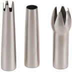 Thumbnail image #1 for JB Prince iSi B946 Stainless Steel Decorator Tip Set, 3-Piece with Star, Tulip and Straight Tips