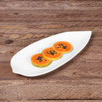 Thumbnail image #2 for G.E.T. The Naturals - EGS M1465PL-NW . . Melamine Leaf Platter, 14 in, White Case of 6